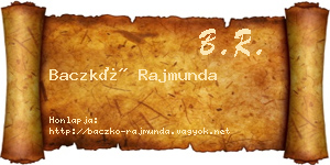 Baczkó Rajmunda névjegykártya